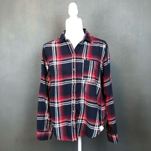 Hollister Plaid Button Down Flannel Shirt M